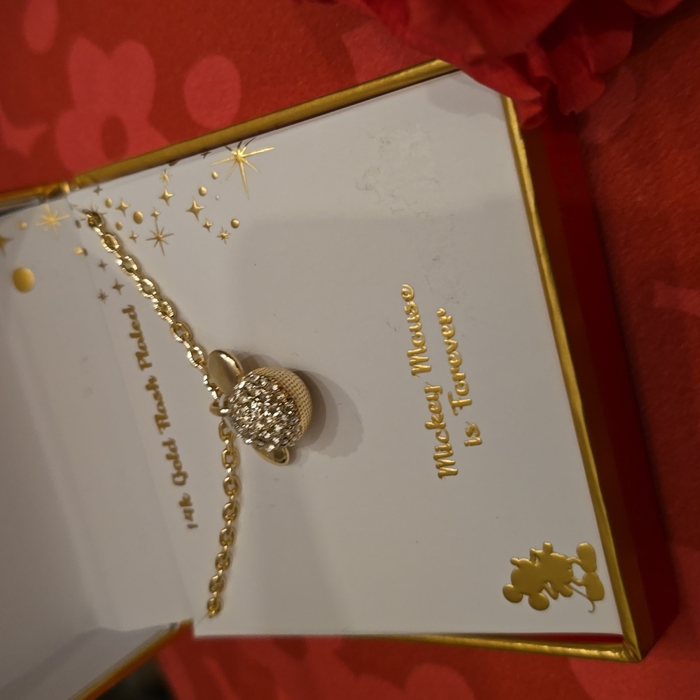 Disney "Mickey Mouse" 14K Gold Flash Plated Pendant Necklace